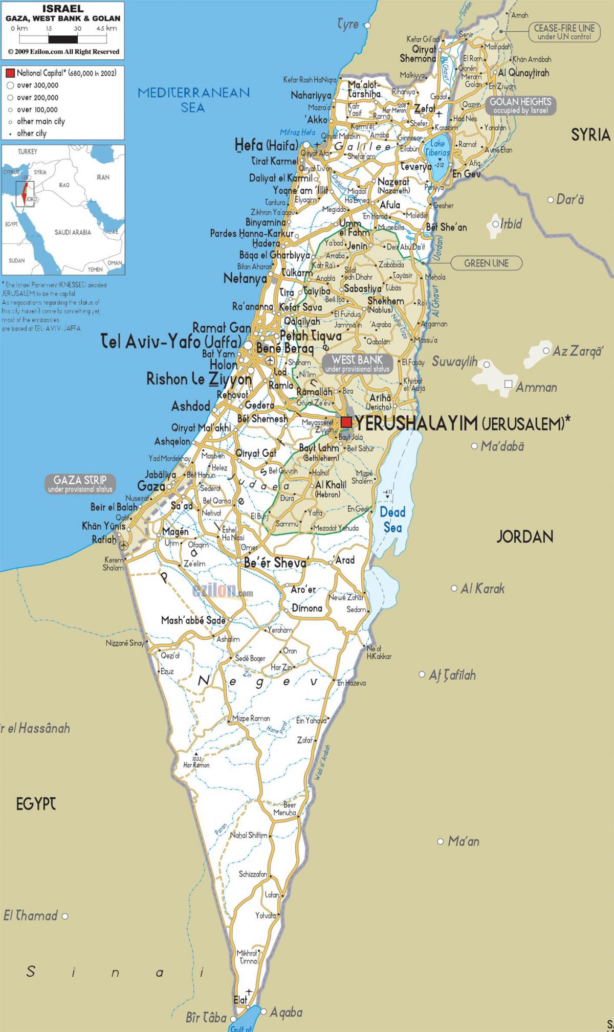 नक्शा इसराइल की सड़कों