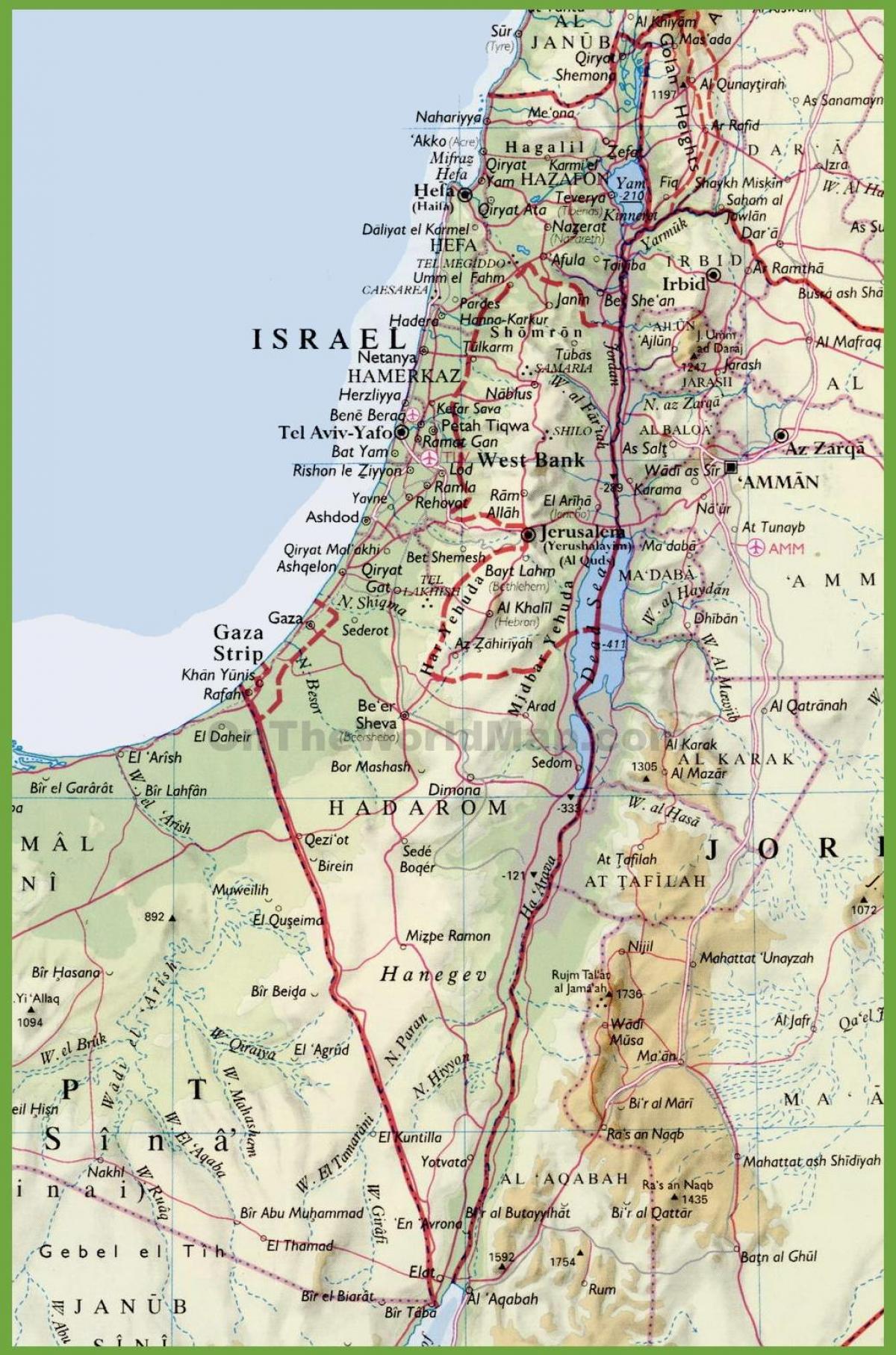 इसराइल शहरों के लिए नक्शे