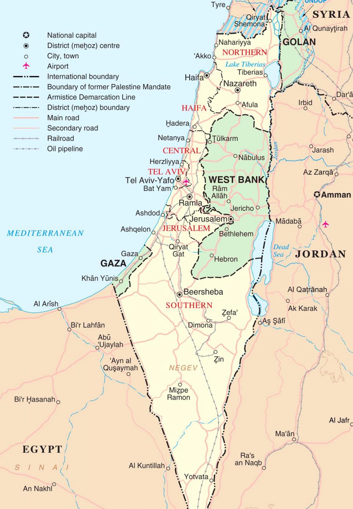 नक्शा इसराइल के पर्यटन