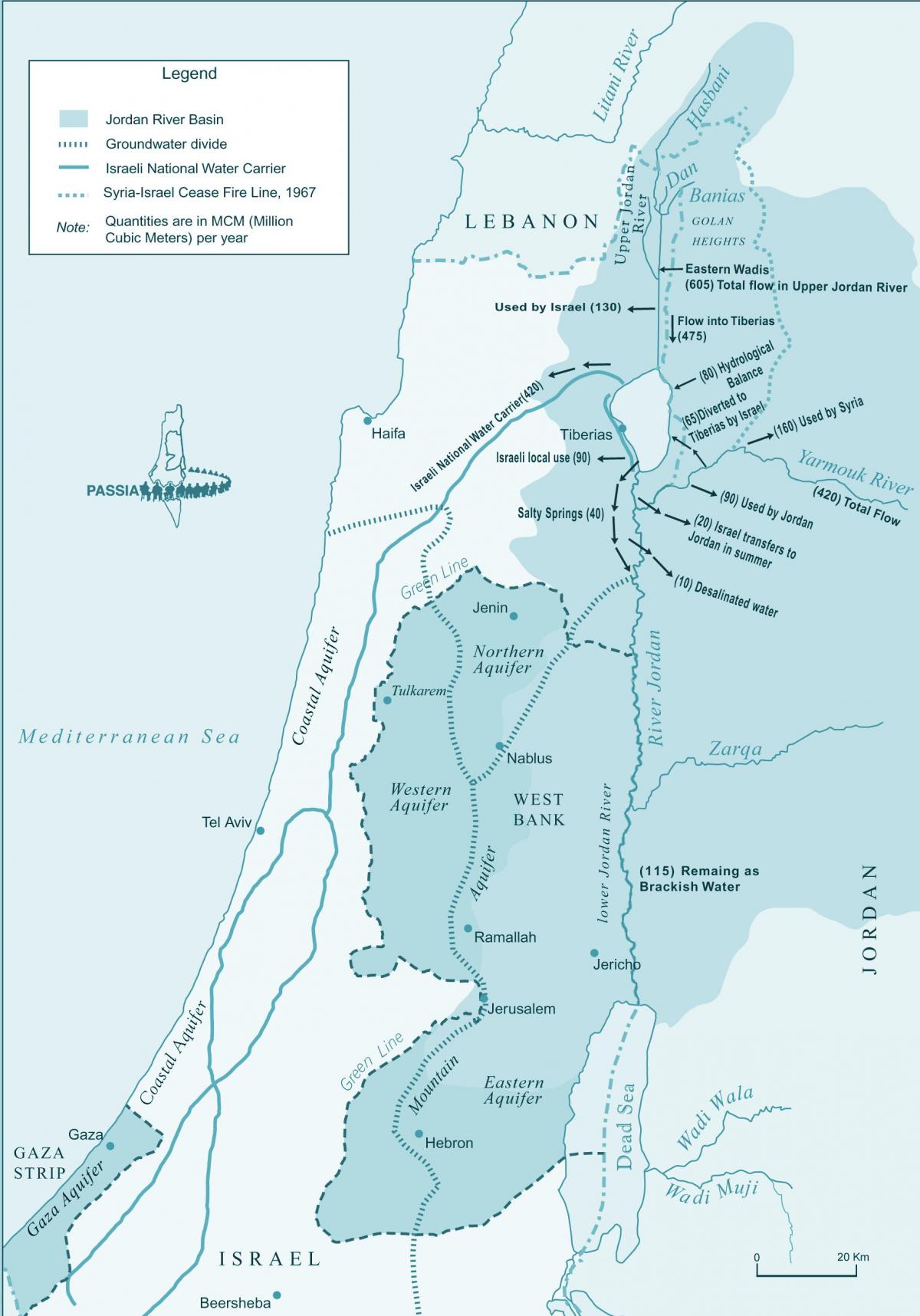 नक्शे से इसराइल नदी