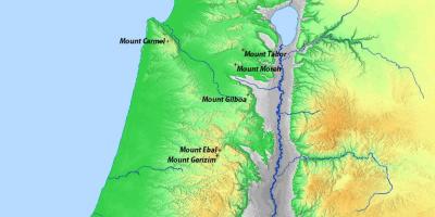 नक्शा इस्राएल के पहाड़ों